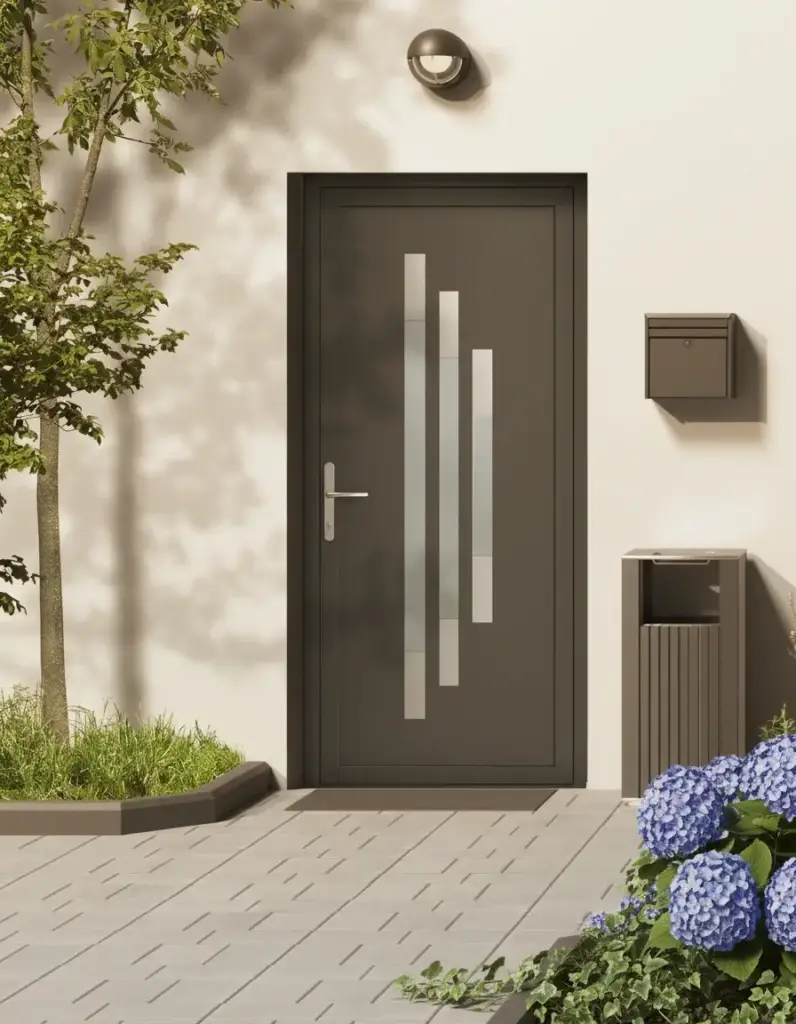 porte d'entrée semi-vitrée