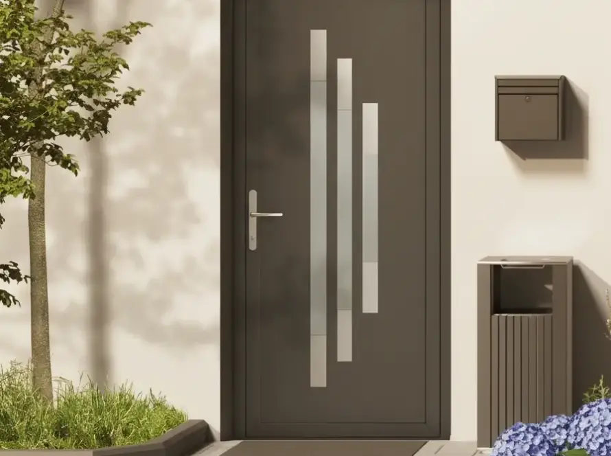 porte d'entrée semi-vitrée