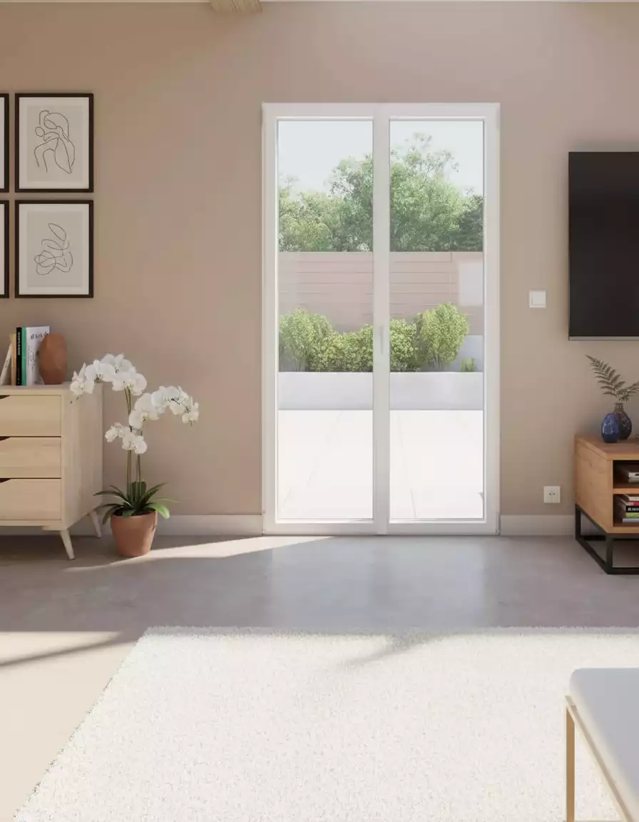 Porte-fenêtre posée avec une étanchéité à l'air soignée