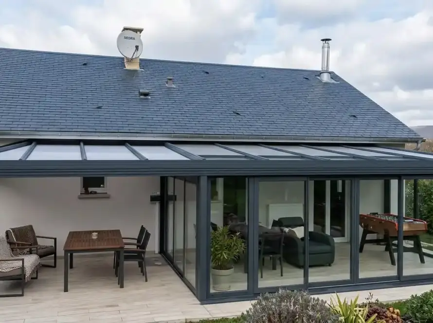Véranda aluminium sur mesure — Atout Menuiserie (Eure)